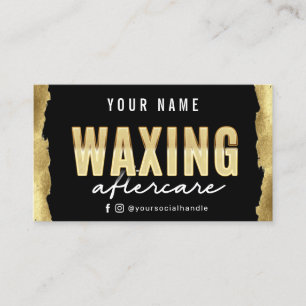 De Visite Carte d'après-soin moderne Gold Waxing
