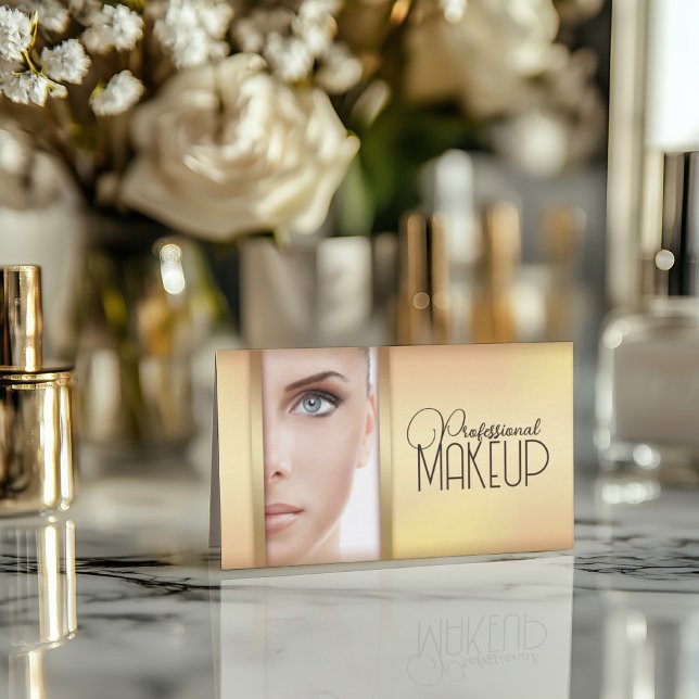 De Visite Carte d'artiste maquillage simple pour femme Gold (Perfect for business)