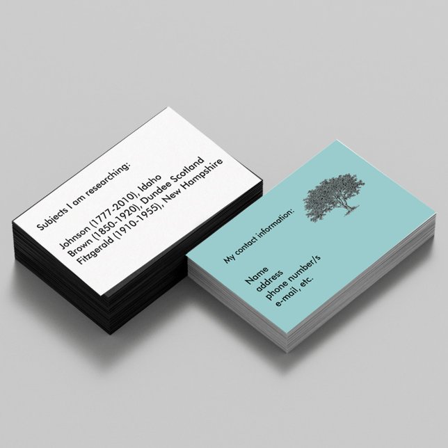 De Visite Carte d'autobus - Recherche généalogique (Créateur téléchargé)