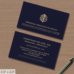 De Visite Carte d'élégance Navy Blue Architect