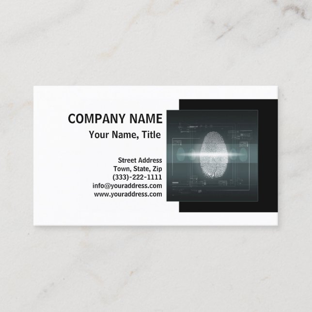 De Visite Carte d'empreintes digitales du détecteur privé (Devant)