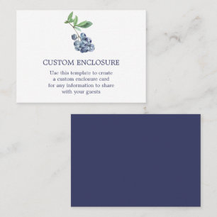 De Visite Carte d'enveloppe couleur d'eau Blueberry