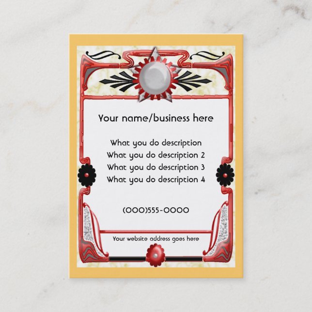 De Visite carte d'étoile (Devant)