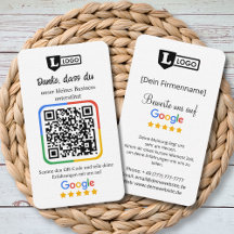Carte d'évaluation Google avec code QR