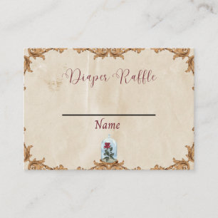 De Visite Carte Diaper Raffle, rose enchanté