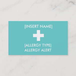 De Visite Carte d'identité d'alerte d'allergie/ICE