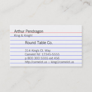 De Visite Carte d'index