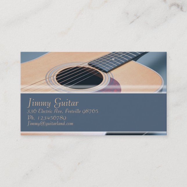 De Visite Carte d'industrie musicale - guitare acoustique (Devant)