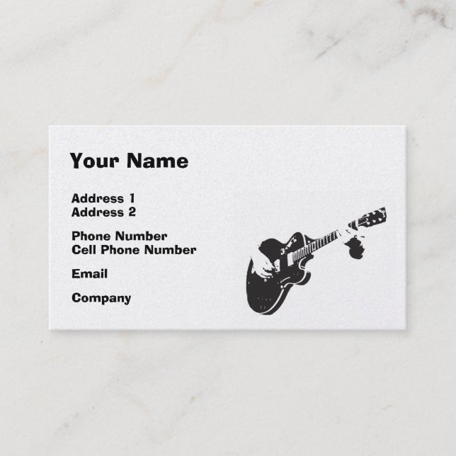 De Visite Carte d'industrie musicale - guitare noire (Devant)