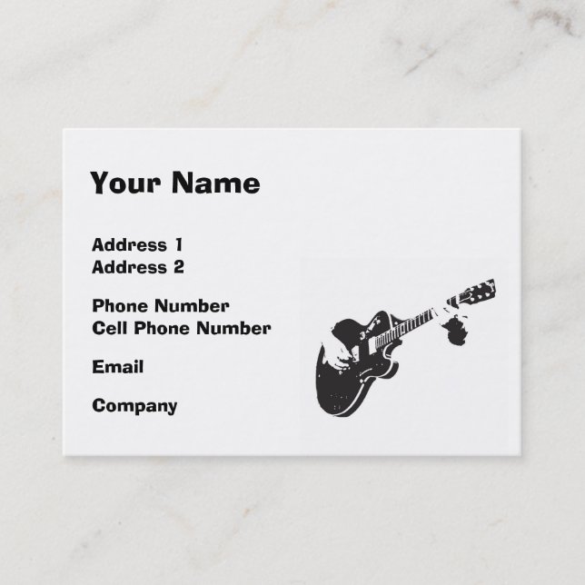 De Visite Carte d'industrie musicale - guitare noire (Devant)