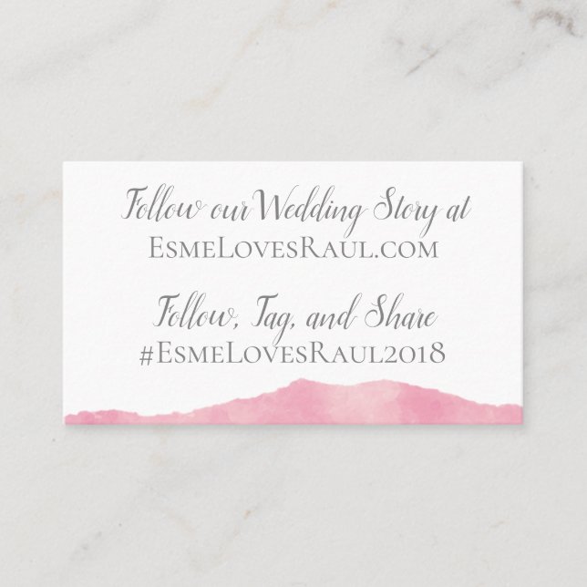 De Visite Carte d'information Mariage Pink Cotton Candy (Devant)