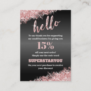 De Visite Carte d'insertion professionnelle Black Rose Gold 