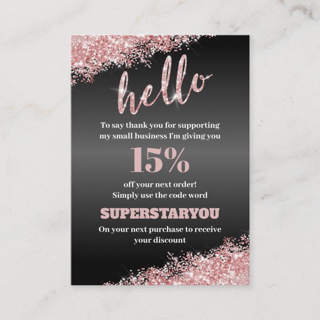 De Visite Carte d'insertion professionnelle Black Rose Gold  (Devant)