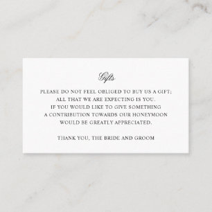 De Visite Carte d'insertion simple pour Mariage