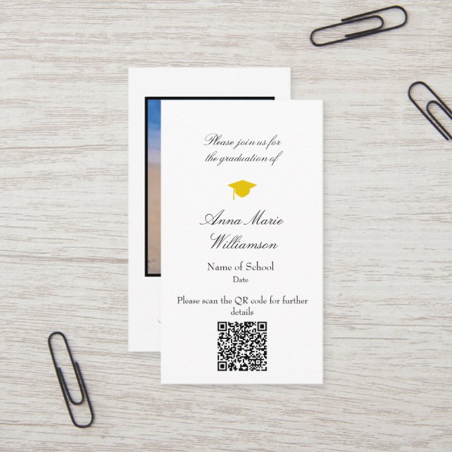 De Visite Carte d'invitation à joindre pour la remise des di (Devant/Arrière en situation)