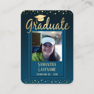 De Visite Carte d'invité pour les diplômés Une photo