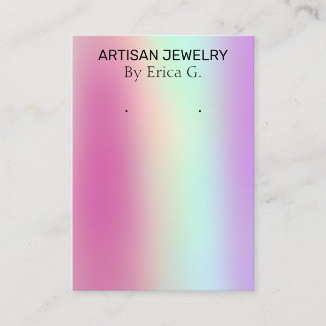 De Visite Carte d'oreille Holographique moderne couleur néon (Devant)