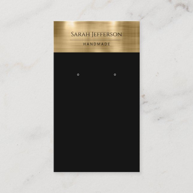De Visite Carte d'oreille Métallic Gold Black Professional (Devant)
