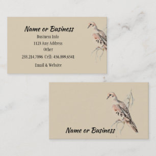 De Visite Carte Dove/Turtle Dove en deuil pour Customiser