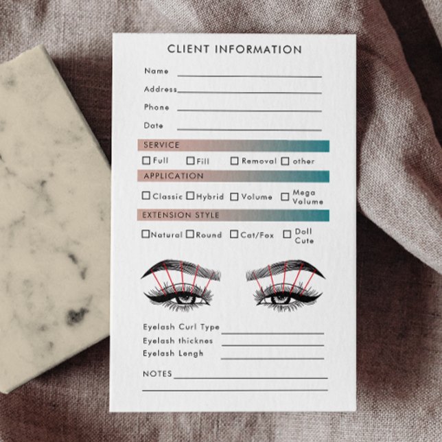 De Visite Carte du client d'extension Eyelash dégradé hologr (Holographic Gradient Eyelash Extension Client Map Business Card)