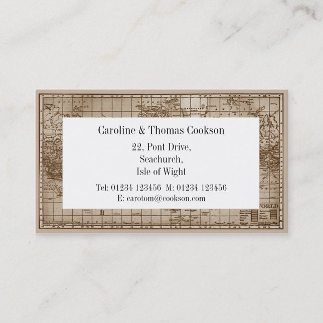 De Visite Carte du monde (Devant)