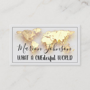 De Visite Carte du monde Carte Globe Travel Agency Gold QR G
