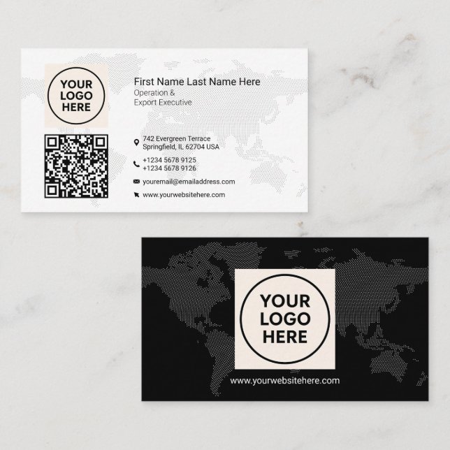 De Visite Carte du monde Entreprise moderne (Devant / Derrière)