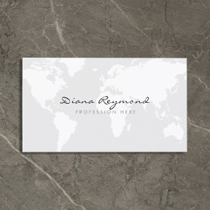 De Visite Carte du monde moderne minimaliste sur gris très p