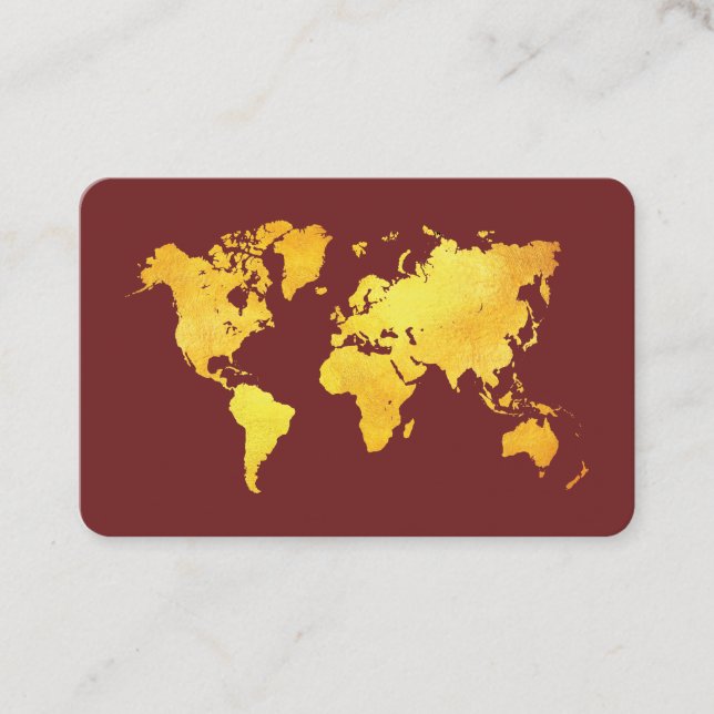 De Visite Carte du Monde (or / rouge) (Devant)