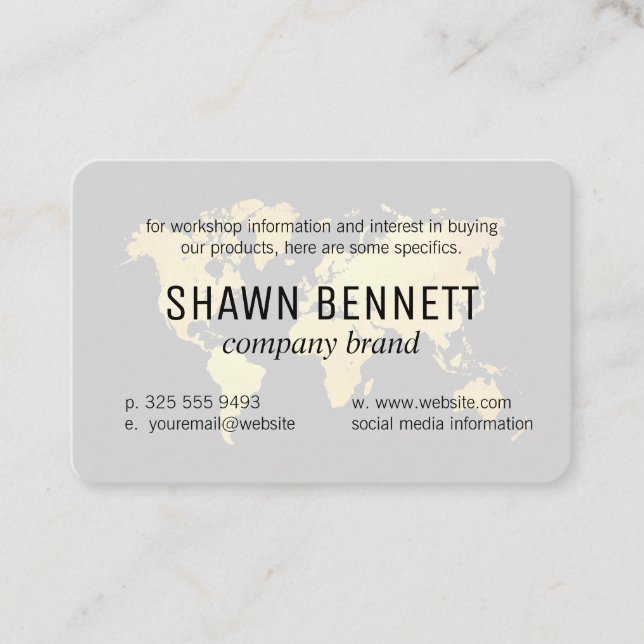 De Visite Carte du Monde (Or) Variation (Devant)