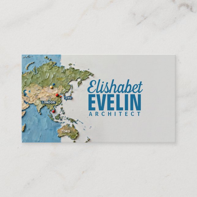 De Visite Carte du monde peinte texturée D567 (Devant)