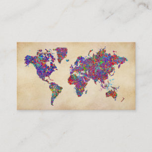 De Visite Carte du monde, peinture d'action