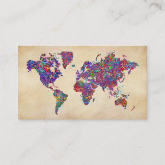 De Visite Carte du monde, peinture d'action