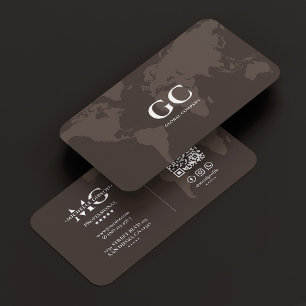 De Visite Carte du monde professionnelle élégante Espresso