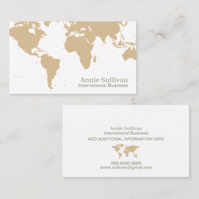 De Visite Carte du monde Surdimensionné Commerce internation (Devant / Derrière)