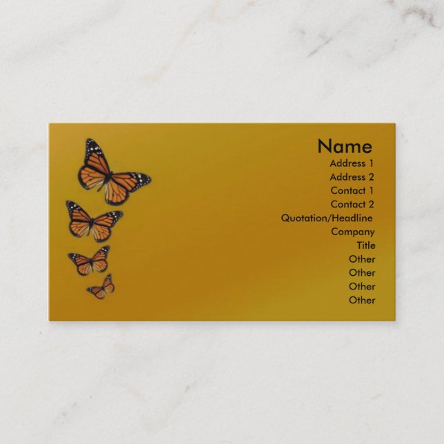De Visite Carte du profil du papillon (Devant)