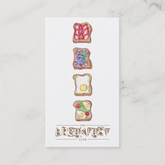 De Visite Carte du restaurant du logo Watercolor (Devant)