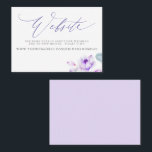 De Visite Carte du site Web du Mariage Floral Dusty Purple<br><div class="desc">Dusty fleurie violet mariage site mini carte</div>