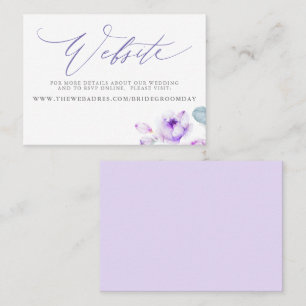 De Visite Carte du site Web du Mariage Floral Dusty Purple