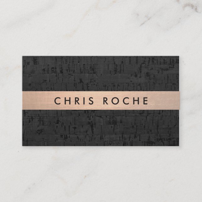 De Visite Carte en liège à ruban en cuivre Design élégant (Devant)