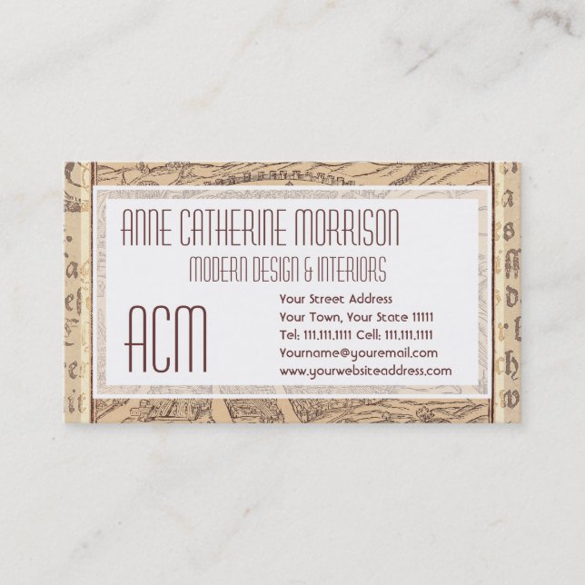 De Visite Carte espagnole antique élégante Séville Espagne (Devant)