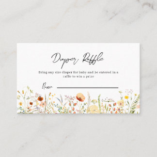 De Visite Carte fleur sauvage Déchets Raffle Pour Baby showe