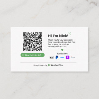 De Visite Carte GetCashTips