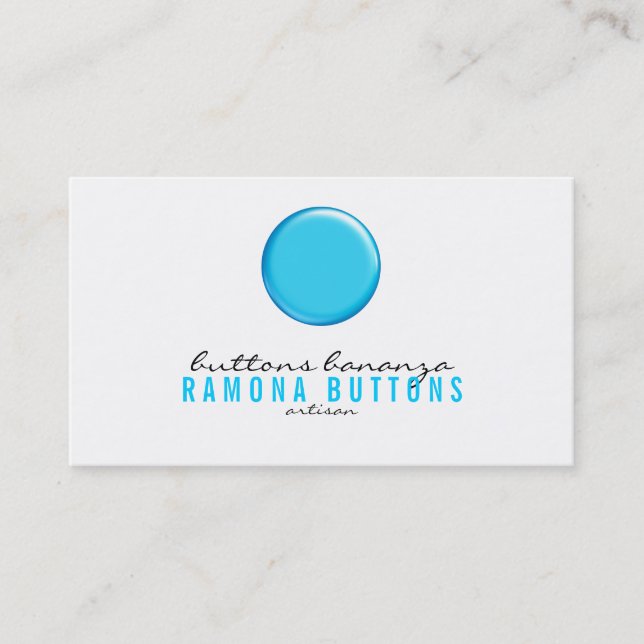 De Visite Carte Graphique Bouton Ballon Bleu Vibrant (Devant)