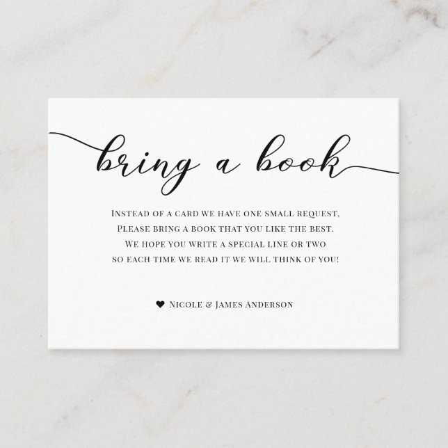 De Visite Carte incluse pour Baby Shower "Bring a Book" Rose (Devant)