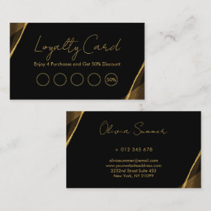 De Visite Carte Loyauté Noire Et Or