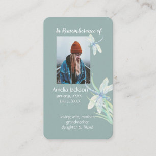 De Visite Carte mémoire commémorative chrétienne Libellule