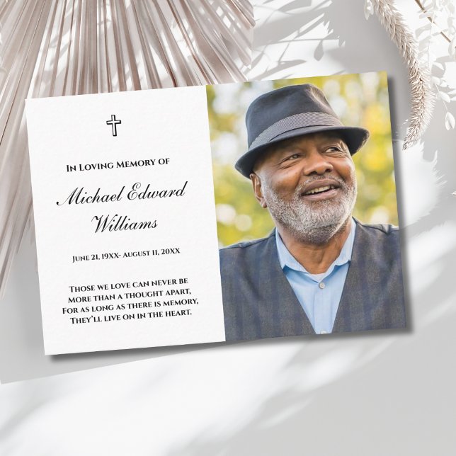 De Visite Carte Memorial avec funérailles photo (Photo Memorial Prayer Card)