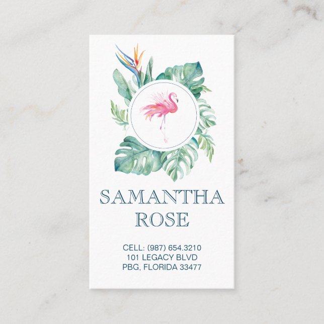 De Visite Carte mère côtière Flamant rose rose (Devant)