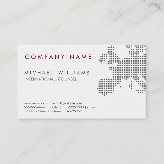 DE VISITE CARTE MODERNE ÉLÉGANTE EUROPE INTERNATIONALE BLANC (Devant)